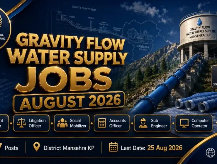 Gravity Flow Water Supply Scheme Mansehra Jobs August 2026 — Assistant Director Litigation Officer Social Mobilizer Accounts Officer Sub Engineer Computer Operator