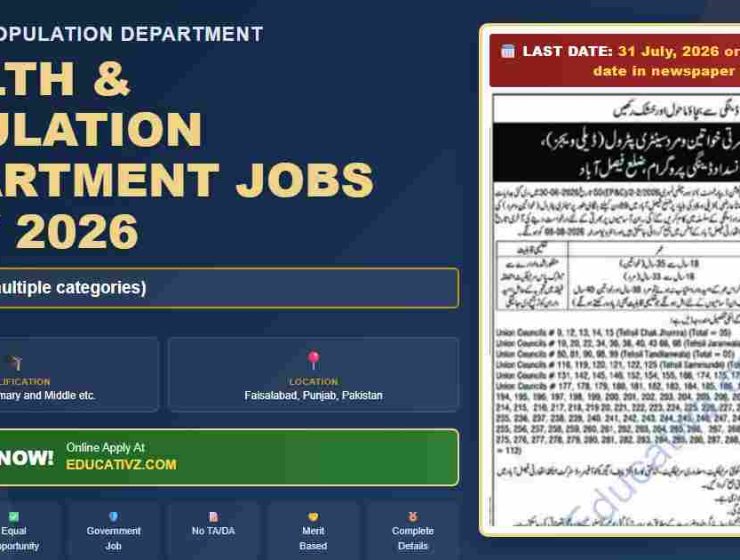 Health & Population Department jobs in July 2026 - Sanitary Petrol, Health & Population Department