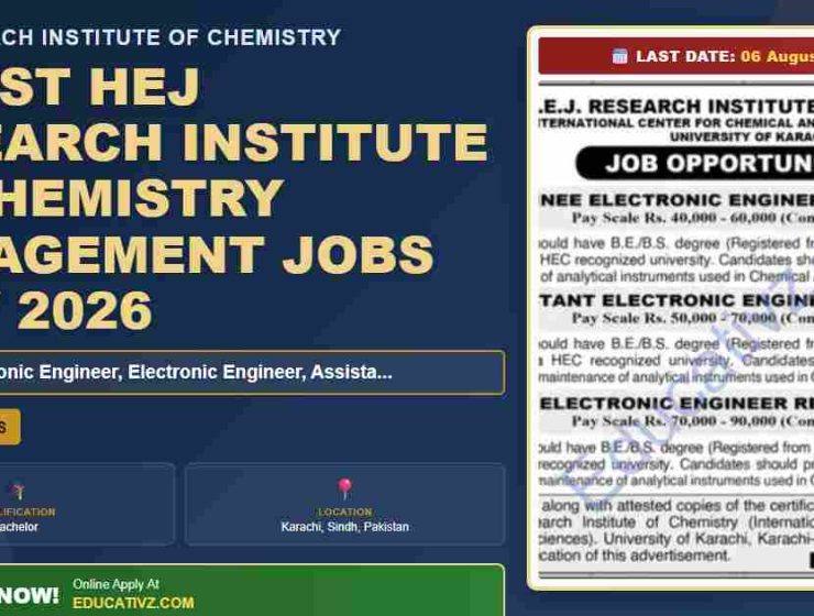 HEJ Research Institute of Chemistry trainee jobs in July 2026 - designed banner graphic