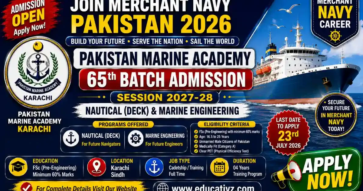 Join Merchant Navy Pakistan 2026 | Pakistan Marine Academy Admission ...