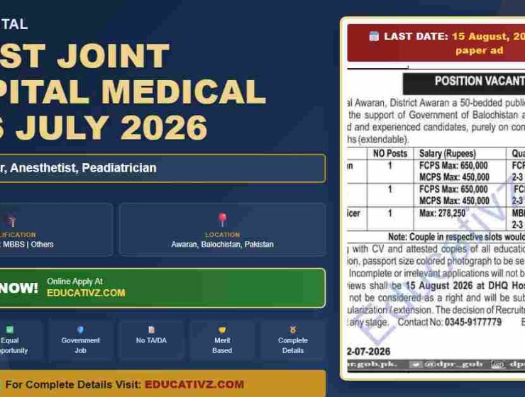 Joint Hospital Medical Jobs July 2026 - Anesthetist position featured banner