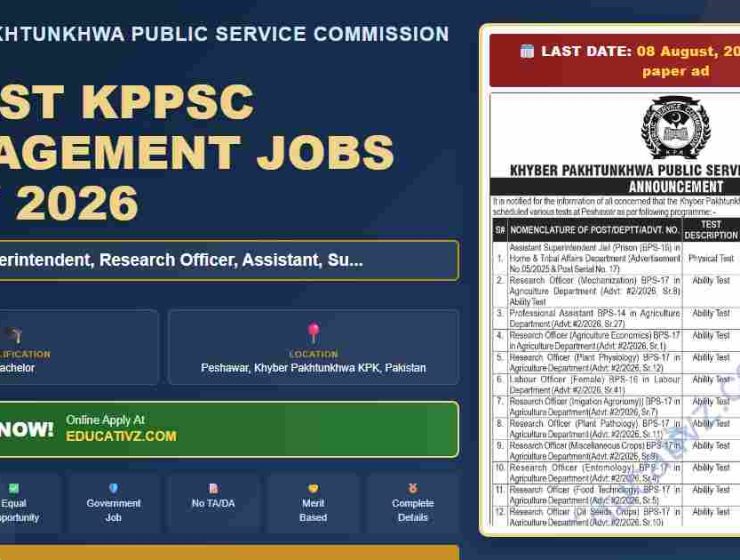 Khyber Pakhtunkhwa Public Service Commission KPPSC jobs in July 2023 - education and public service opportunities