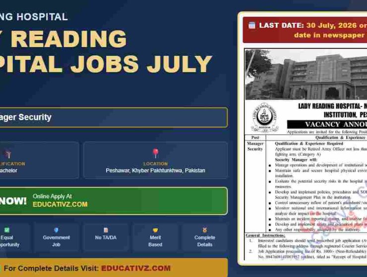 Lady Reading Hospital Manager Security July 2026 job opportunity - Lady Reading Hospital, July 2026