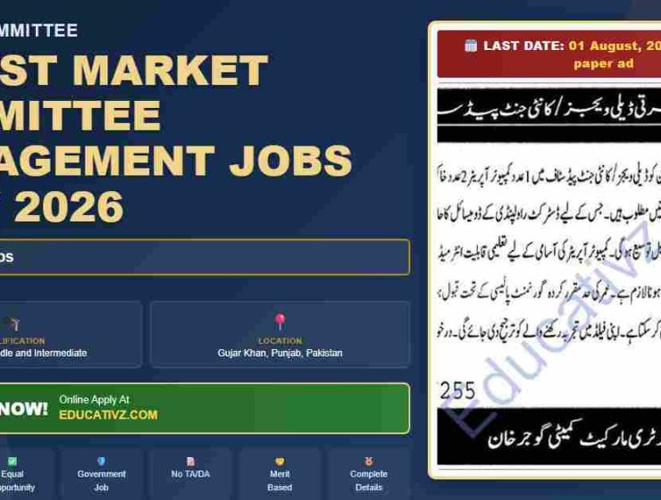 Market Committee Jobs July 2026 Computer Operator position featured banner image by Educativz