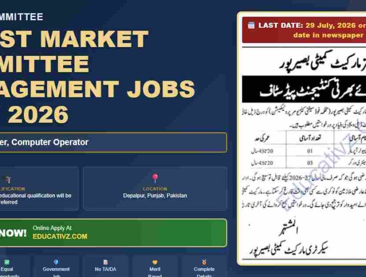 Market Committee Management Posts Depalpur July 2026 - Educativz