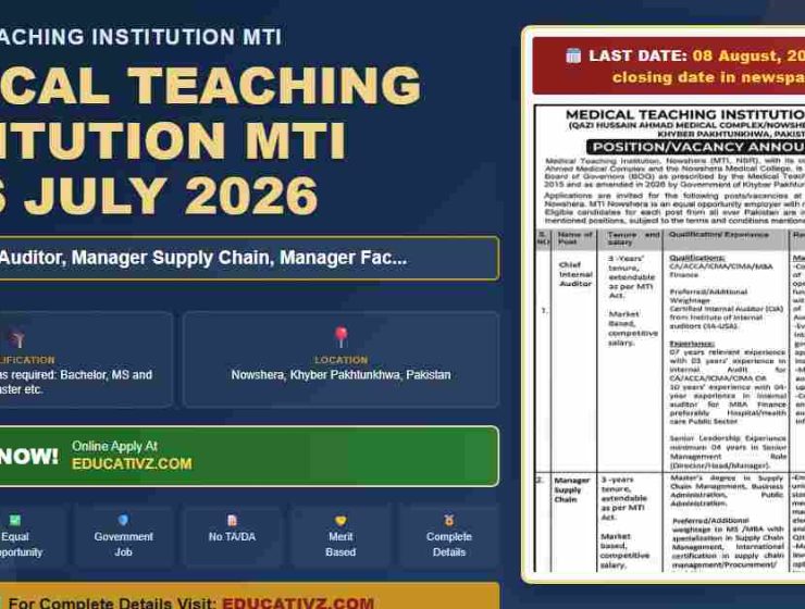 Medical Teaching Institution MTI featured job banner July 2026