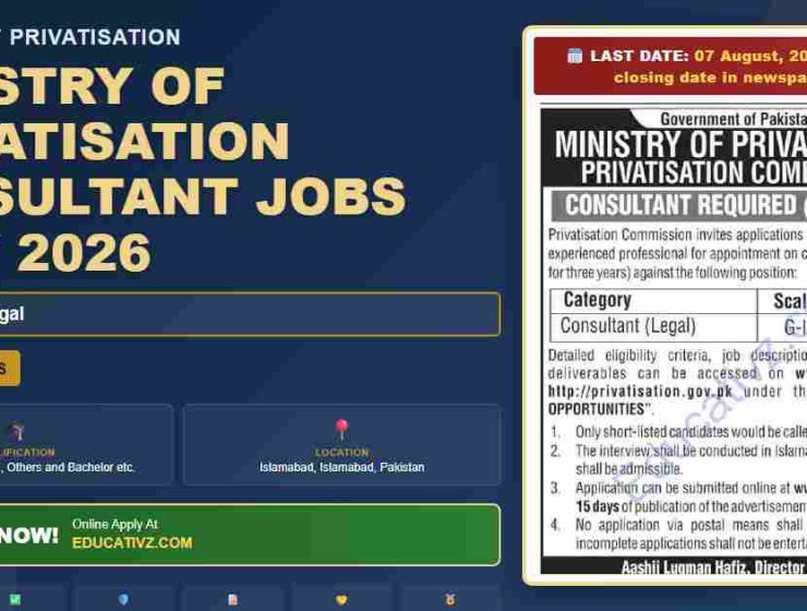 Ministry of Privatisation Consultant Jobs July 2026 LLB LLM - Ministry of Privatisation