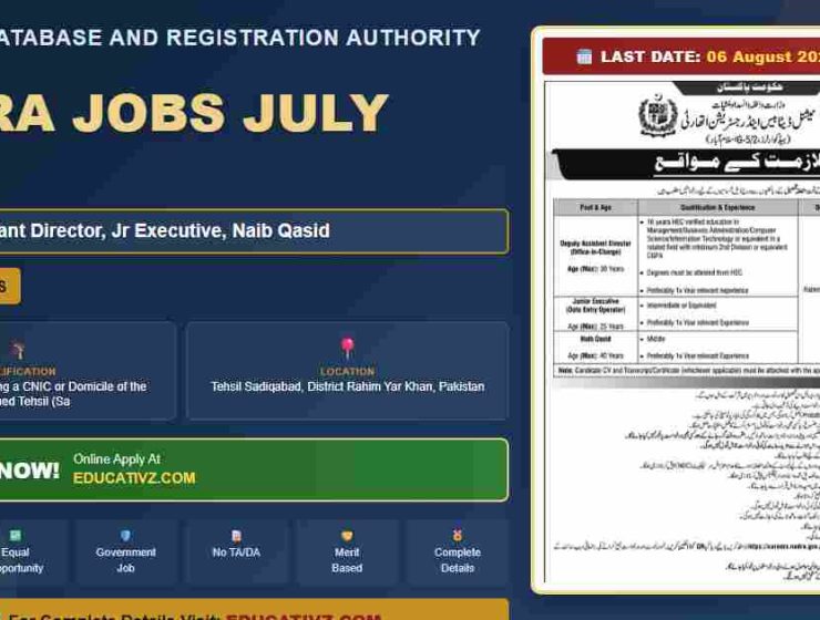 NADRA Deputy Assistant Director Jr Job July 2026 - National Database and Registration Authority (NADRA)