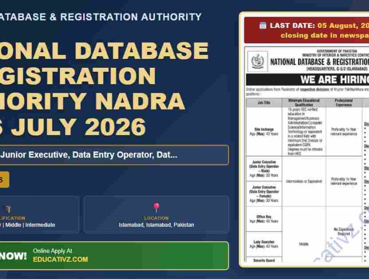 National Database & Registration Authority NADRA jobs featured banner July 2026
