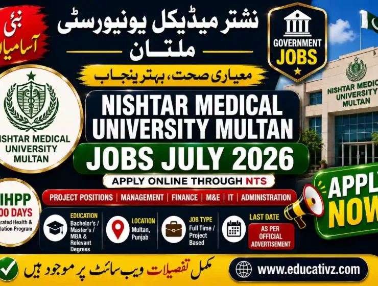 Nishtar Medical University Multan Jobs July 2026 Latest NMU Jobs Apply Online via NTS