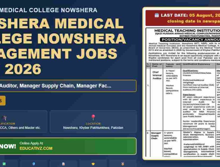 Nowshera Medical College Nowshera Jobs July 2026 featured banner
