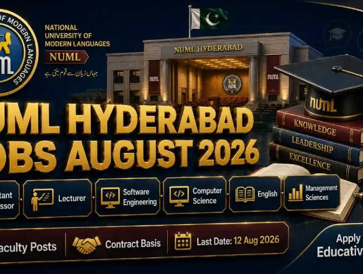NUML Hyderabad Campus Jobs August 2026 — Assistant Professor Lecturer Software Engineering Computer Science English Management Sciences