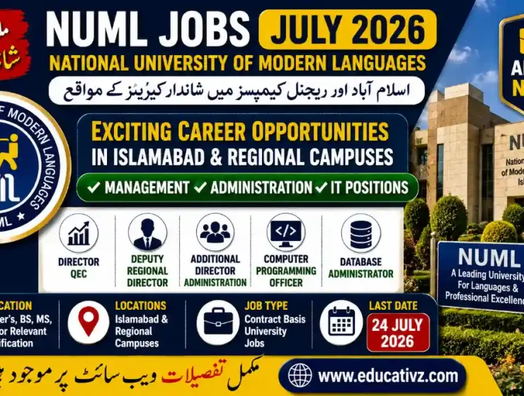 NUML Jobs July 2026 Latest National University of Modern Languages Islamabad Jobs