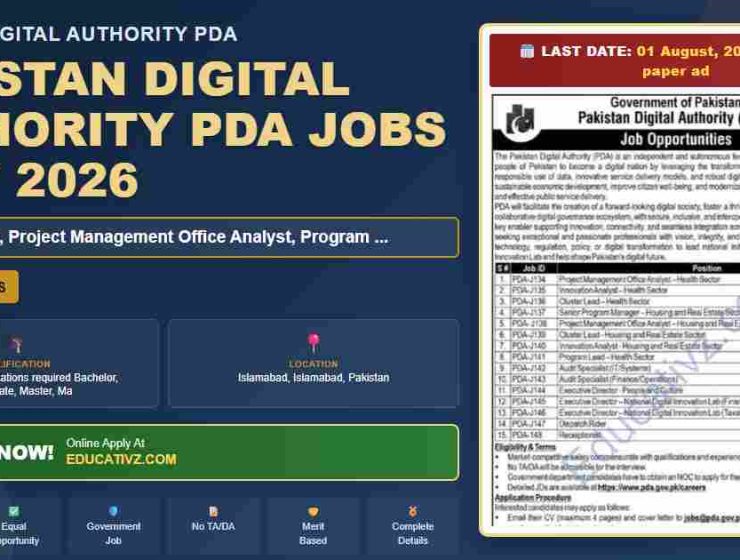 Pakistan Digital Authority PDA Program Lead July 2026 Jobs - Educativz banner