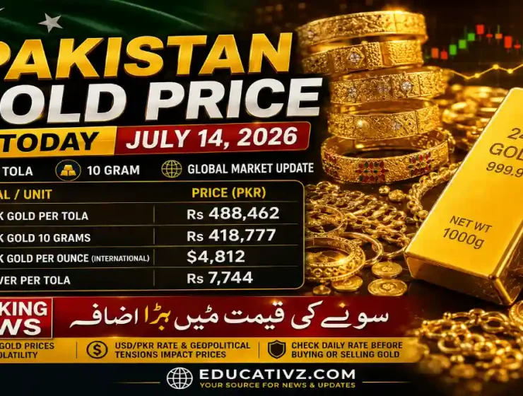 Pakistan gold price today July 14 2026 with 24K gold rate per tola and 10 grams