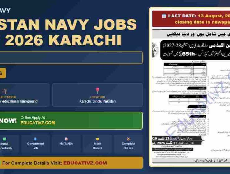 Pakistan Navy Marine Cadet jobs in Karachi July 2026 - Pakistan Navy organization featured banner image