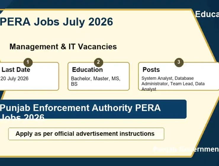 PERA Jobs July 2026 featured image for Punjab Enforcement Authority vacancies