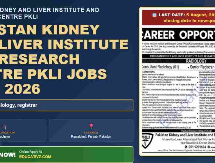 Pakistan Kidney And Liver Institute PKLI featured banner - organization logo, job title, and institute name