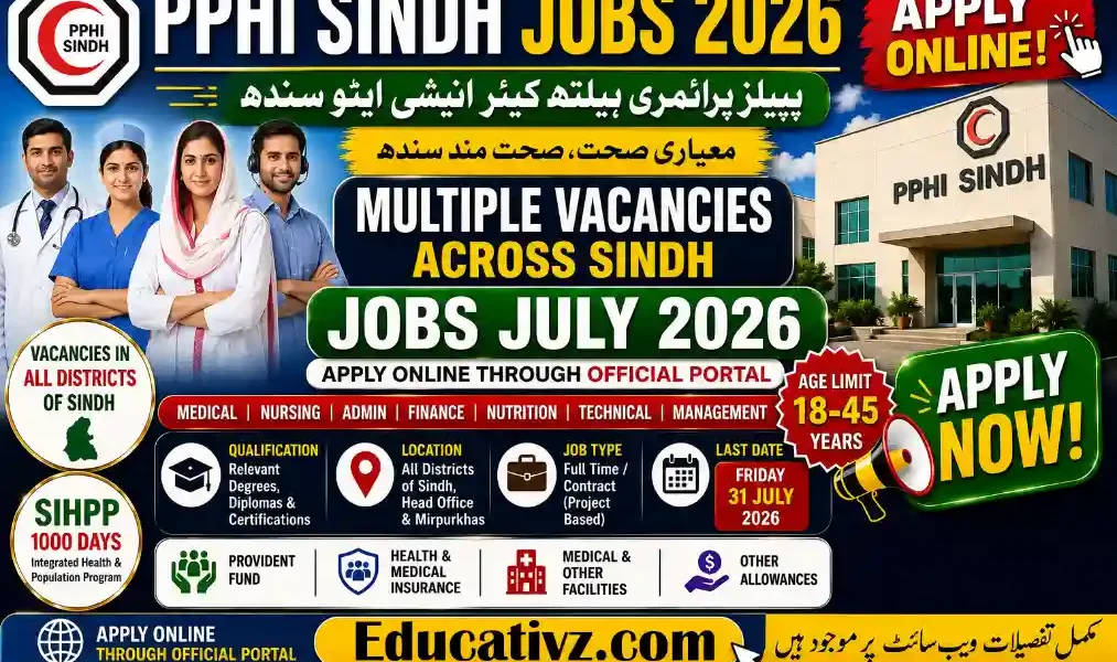PPHI Sindh Jobs 2026 for District Manager, Medical Officer, Nurse, Midwife and other healthcare positions
