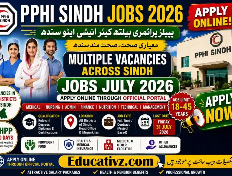 PPHI Sindh Jobs 2026 for District Manager, Medical Officer, Nurse, Midwife and other healthcare positions