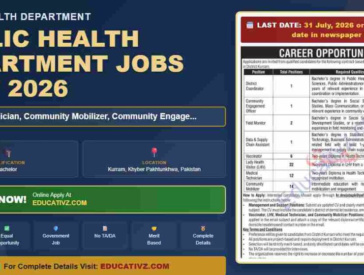 Public Health Department Jobs July 2026 - Medical Technician position featured banner by Educativz