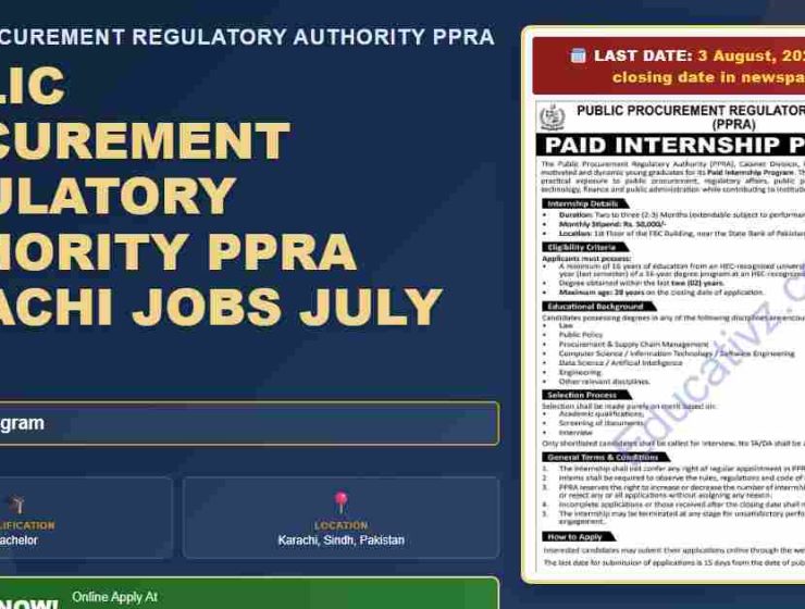 Public Procurement Regulatory Authority jobs in Karachi July 2026 - Official Government Announcement