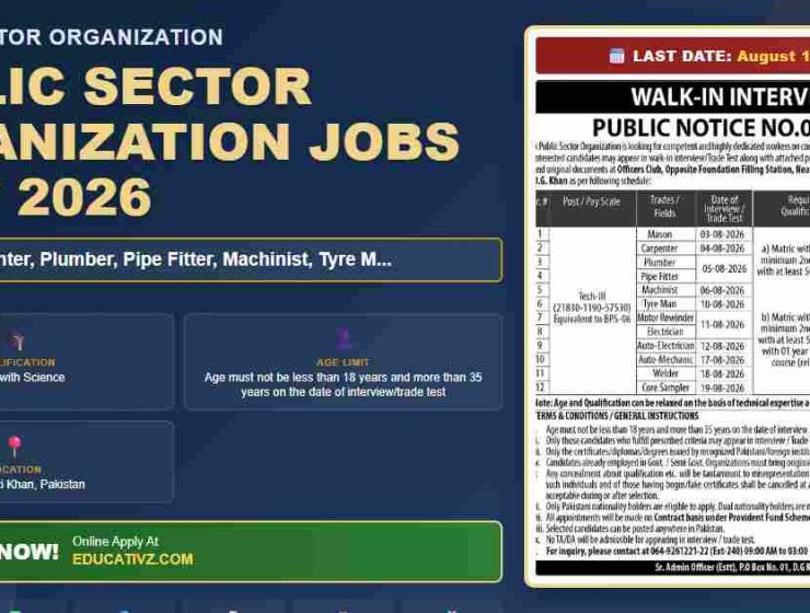 Public Sector Organization Jobs July 2026 - Mason, Carpenter
