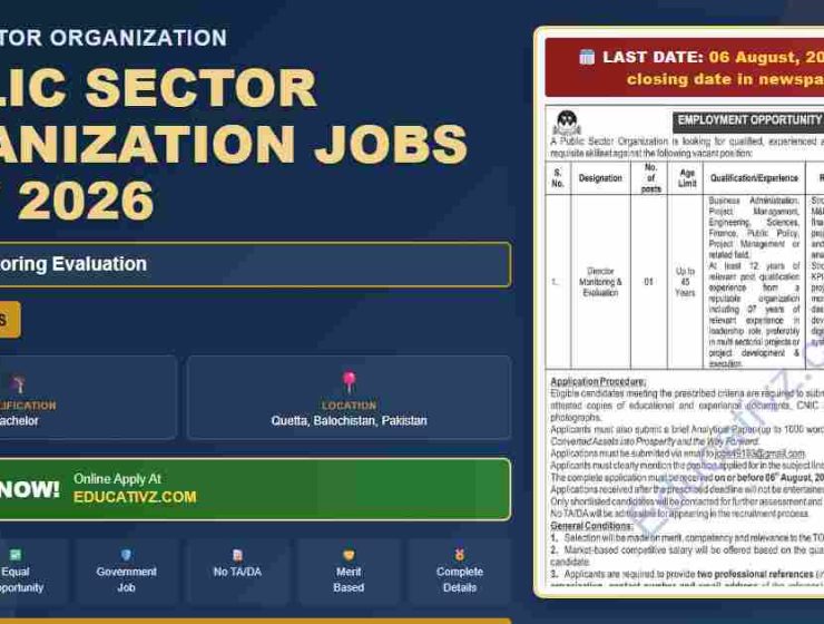 Public Sector Organization Jobs July 2026 - Director Monitoring - Public Sector Organization