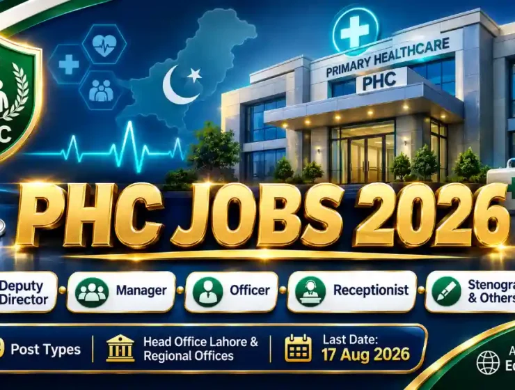 Punjab Healthcare Commission PHC Jobs August 2026 — Deputy Director Manager Officer Receptionist Stenographer Lahore