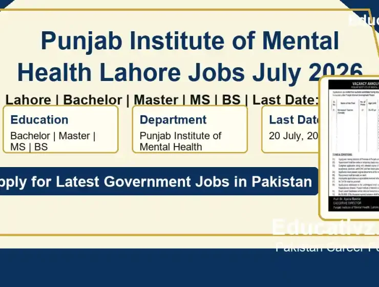 Punjab Institute of Mental Health Lahore Jobs July 2026 Featured Image