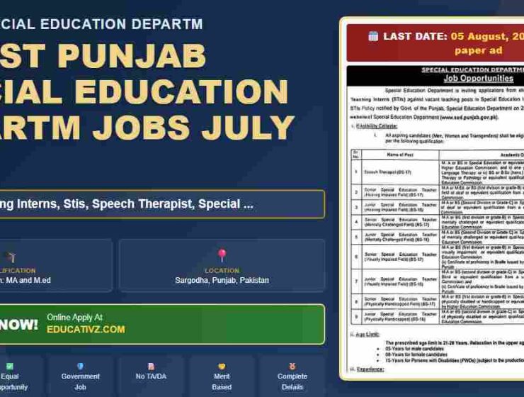 punjab special education department jobs july 2026 school - punjab-government-org-year