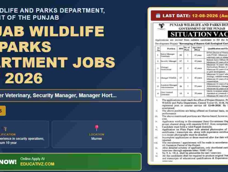 Punjab Wildlife and Parks Department Senior Jobs July 2026 - Government of the Punjab