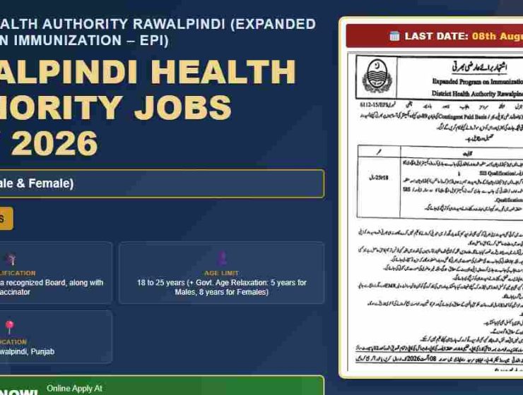 Rawalpindi Health Authority Jobs July 2026 - District Health Authority Rawalpindi (Expanded Program on Immunization – EPI)