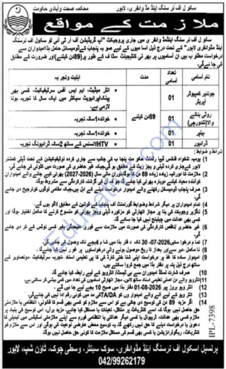 School of Nursing and Midwifery Jobs | Computer Operator, Roti Maker, Helper & Others - Official Advertisement