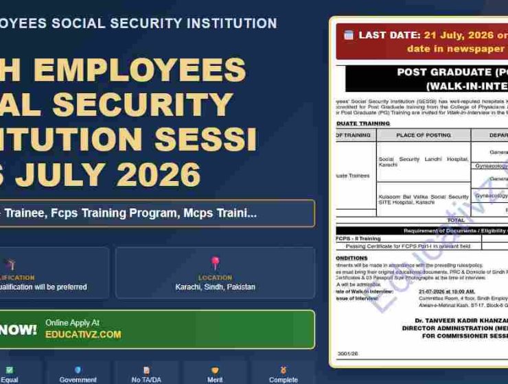 sindh employees social security institution sesis jobs july 2026 - sssi
