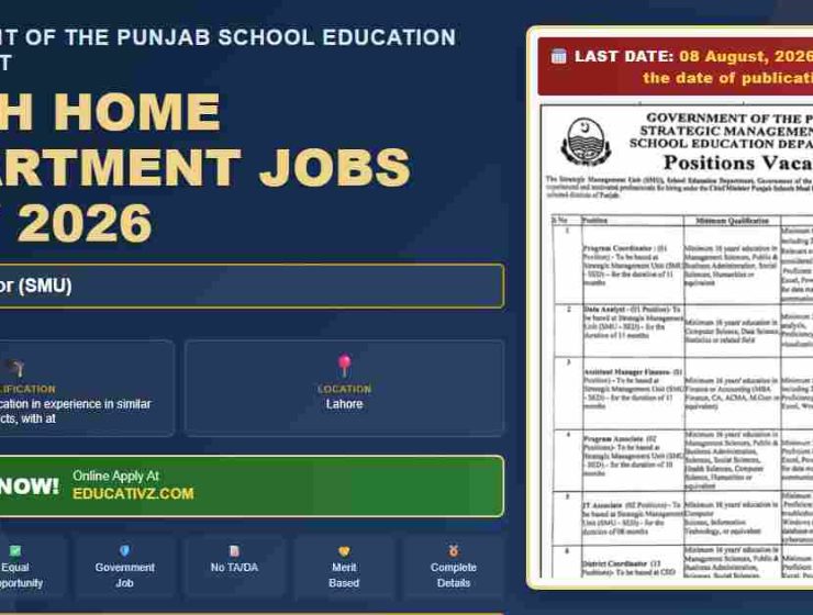 Sindh Home Department Jobs July 2026 - Project Director position in Government of Punjab School Education Department