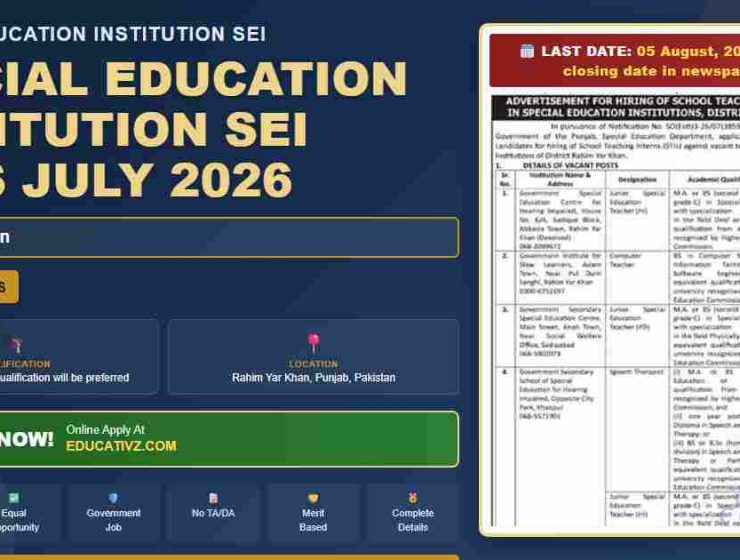 special education institution sei jobs july 2026 teaching organization featured banner