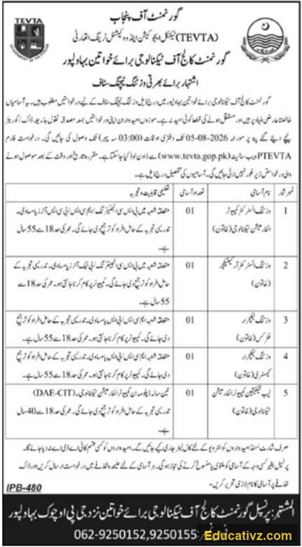 TEVTA Jobs July 2026 - Official Advertisement