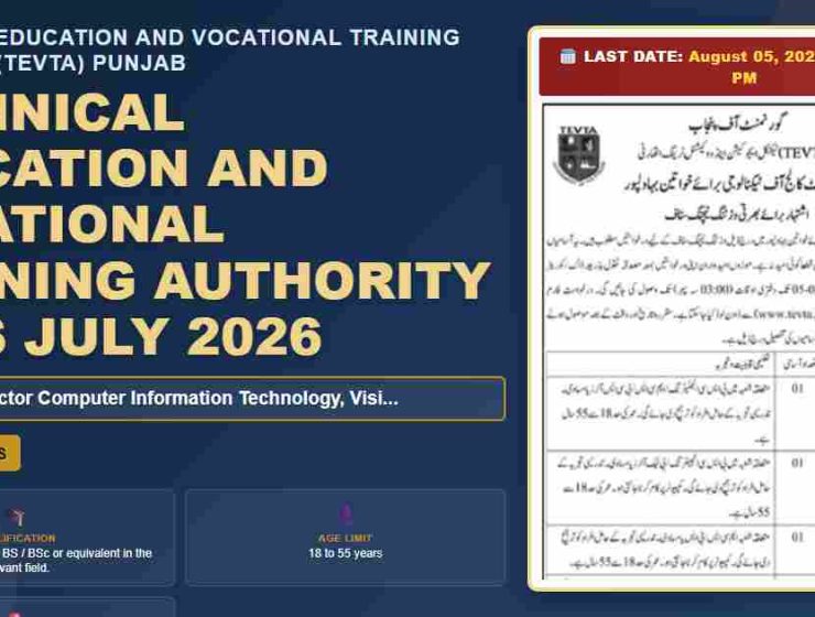 TEVTA Punjab Visiting Instructor Computer Job Announcement July 2026 - Technical Education and Vocational Training Authority
