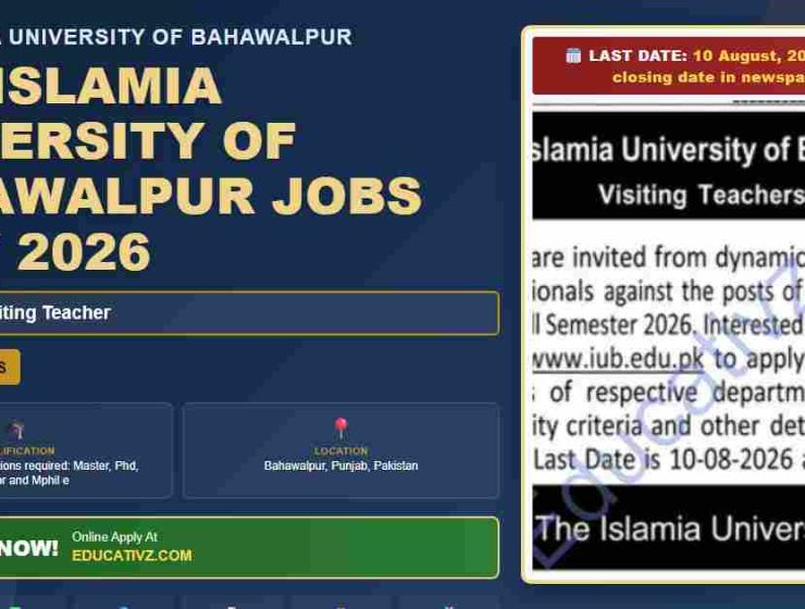 The Islamia University of Bahawalpur Professor job featured July 2026 - Educativz banner