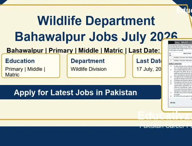 Wildlife Department Bahawalpur Jobs July 2026 featured image