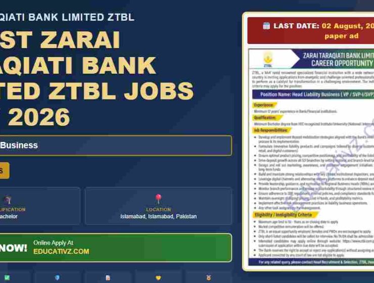 zarai taraqiati bank head jobs july 2026 - zarai taraqiati bank limited ztbl