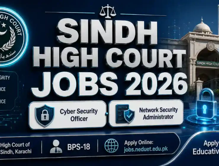 Sindh High Court Jobs August 2026 Karachi Cyber Security Network Security