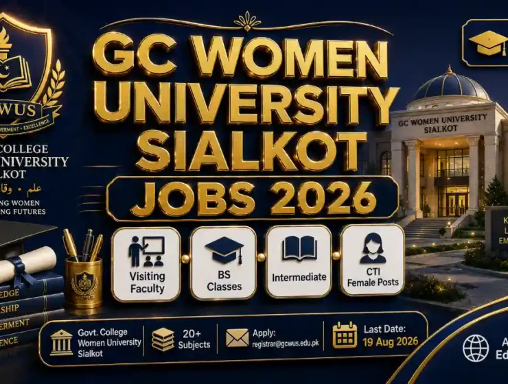 GC Women University Sialkot Jobs August 2026 — Visiting Faculty CTI Female Posts GCWUS Registrar Office