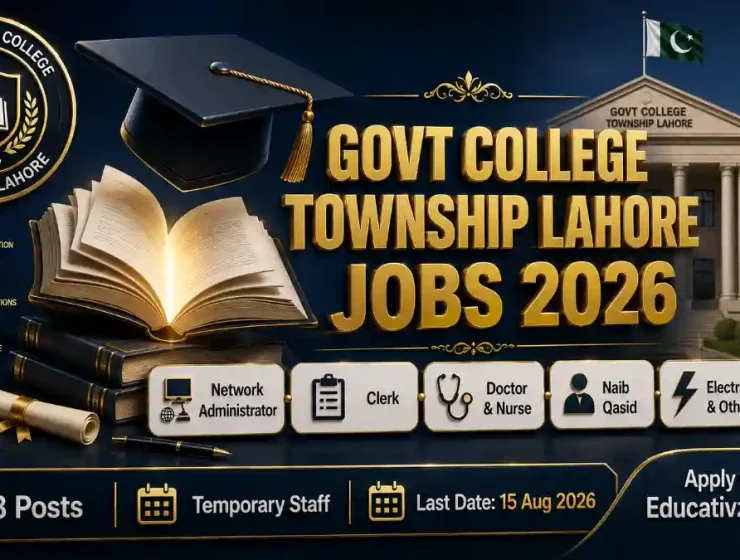 Government Graduate College Township Lahore Jobs August 2026 — Network Administrator Clerk Doctor Nurse Naib Qasid Mali Chowkidar Electrician