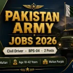 Pakistan Army Civil Driver Jobs August 2026 — HQ 2 Corps Multan BPS-04 2 Posts