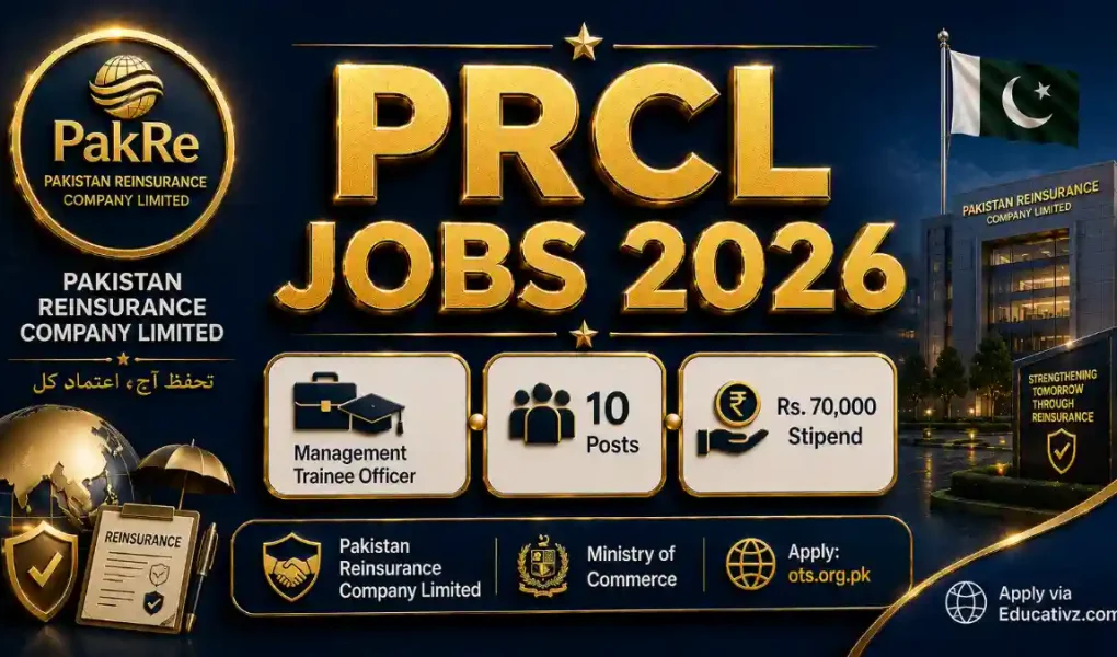 Pakistan Reinsurance Company Limited PRCL Jobs August 2026 — Management Trainee Officer MTO 10 Posts