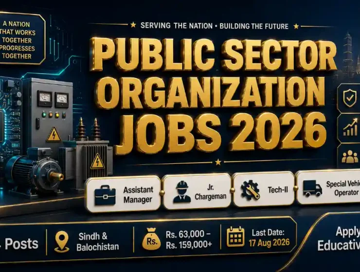 Public Sector Organization Jobs August 2026 Sindh Balochistan — Assistant Manager Electrical Jr Chargeman Tech-II Special Vehicle Operator