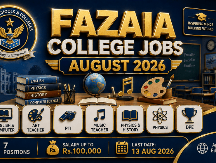 Saleem Nawaz Fazaia College Karachi Jobs August 2026 — English Computer Art Teacher PTI Music Teacher Physics History Physics DPE