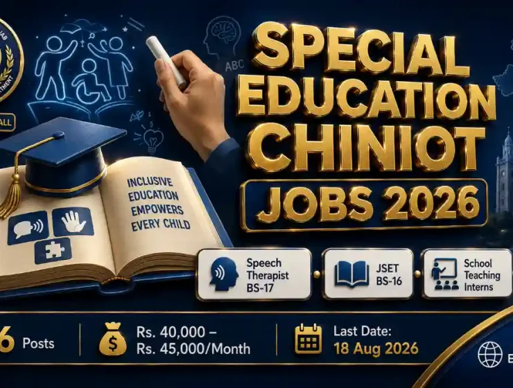 Special Education Chiniot Jobs August 2026 — School Teaching Interns STI Speech Therapist JSET BS-16 BS-17 Punjab